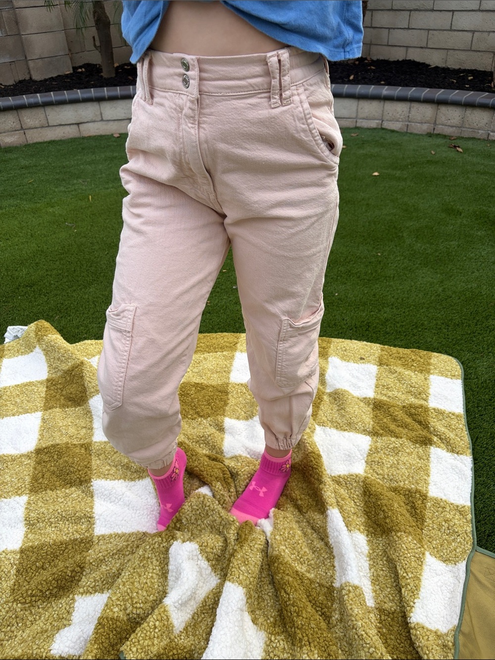 Light Pink/Cream Cargo Jogger Pants